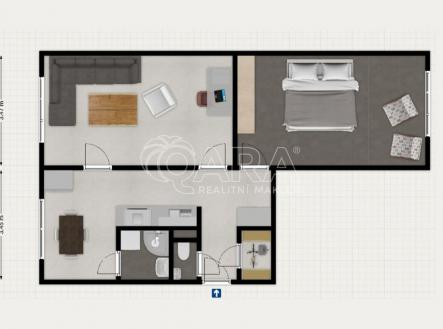 Plánek dispozice | Prodej bytu, 2+1, 67 m²