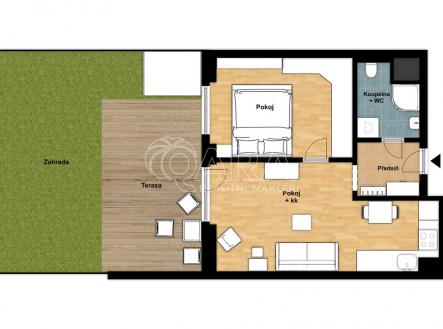 Prodej bytu, 2+kk, 37 m²