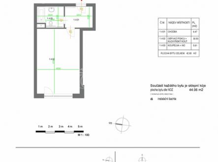 planek-bytu.jpg | Prodej bytu, 1+kk, 61 m²