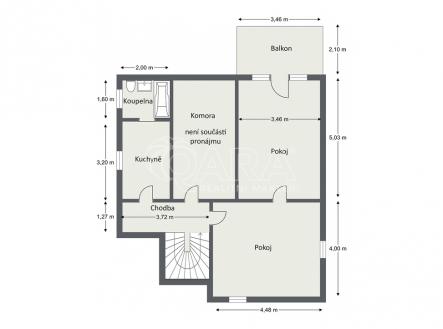 pudorys-2d-luzna.jpg | Pronájem bytu, 2+1, 57 m²