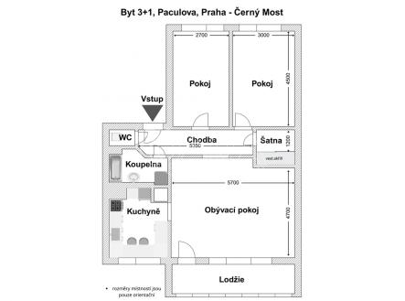 planek-paculova.jpg | Pronájem bytu, 3+1, 89 m²