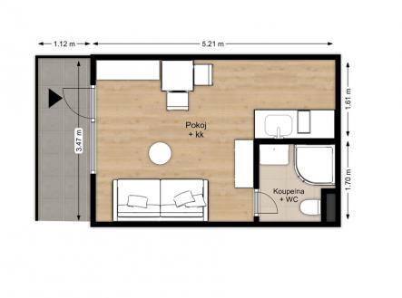 3729-petrovice.jpg | Pronájem bytu, 1+kk, 17 m²