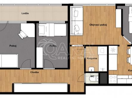 qara.cz | Pronájem bytu, 4+1, 62 m²