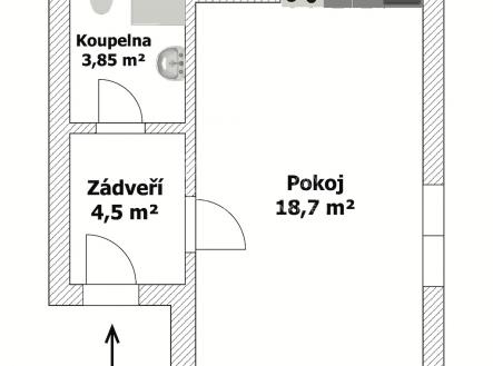 2d-267.jpg | Pronájem bytu, 1+kk, 27 m²