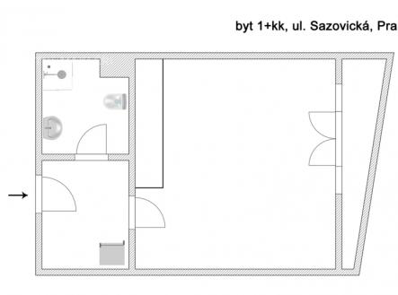 2023-03-byt-praha-seidov-2d.png | Pronájem bytu, 1+kk, 44 m²