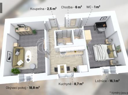 3d.jpg | Prodej bytu, 2+1, 52 m²