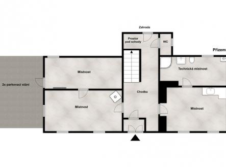 půdorys přízemí | Prodej - dům/vila, 250 m²