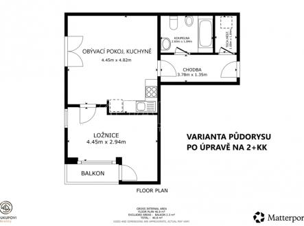 pudorys-var-2-kk.png | Prodej bytu, 1+kk, 48 m²