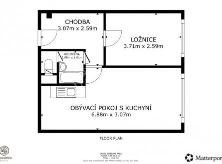pudorysmatterport.png | Pronájem bytu, 2+kk, 46 m²
