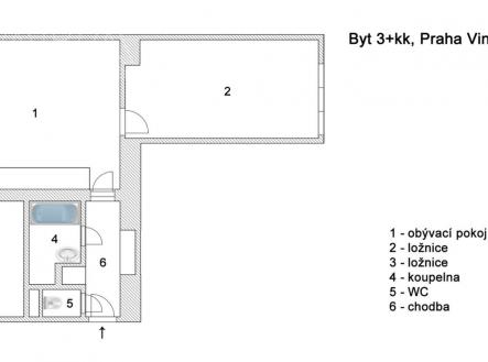 fotografie | Pronájem bytu, 3+kk, 58 m²