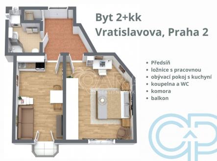 2.jpg | Prodej bytu, 2+kk, 47 m²