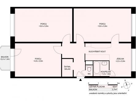 půdorys Sokolovská.jpg | Prodej bytu, 3+1, 83,5 m²
