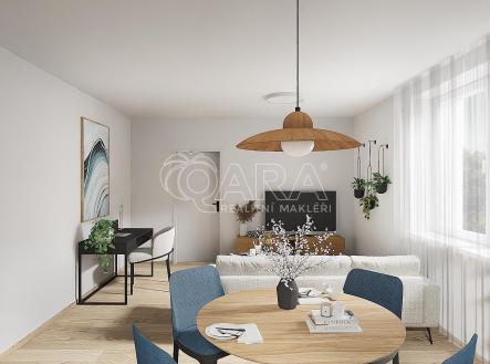 BD Velvary - obývací pokoj.jpg | Prodej bytu, 3+kk, 112,7 m²