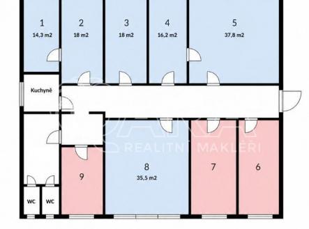 Bartákova kanceláře plánek.jpg | Pronájem - kanceláře, 191 m²