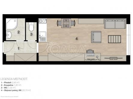 2D-layout.jpg | Prodej bytu, 1+kk, 30,6 m²