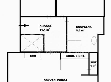 Plánek  | Pronájem bytu, 3+kk, 111 m²