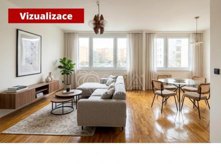 Vizualizace obývák.jpg | Prodej bytu, 3+kk, 71 m²