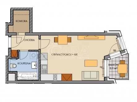 Pronájem byt 1+kk balkon Britská čtvrť Stodůlky Praha wwwondrejkucera.com Ondřej Kučera (20).jpg | Pronájem bytu, 1+kk, 40 m²