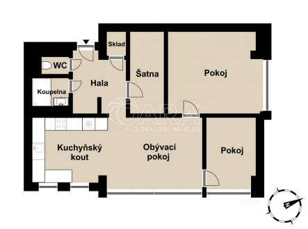 KUZ-20230722-Branicka-Planek.jpg | Prodej bytu, 3+kk, 72 m²