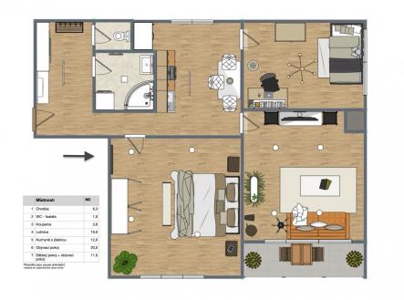 2D U Obory.jpg | Prodej bytu, 3+1, 78 m²