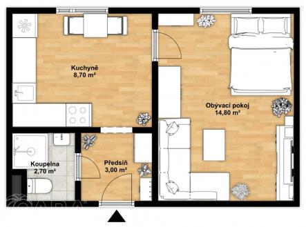 Vodarenska 2D s nabytkem v2.jpg | Prodej bytu, 1+1, 32,2 m²