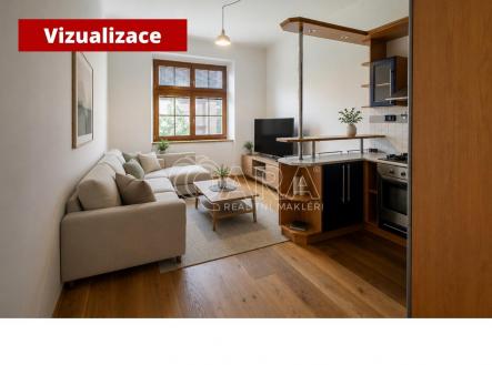 Obývák vizualizace.jpg | Pronájem bytu, 2+kk, 48 m²