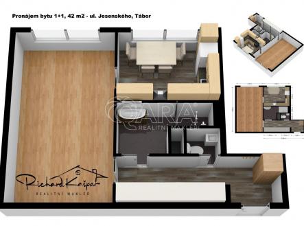 3D web.jpg | Pronájem bytu, 1+1, 42 m²