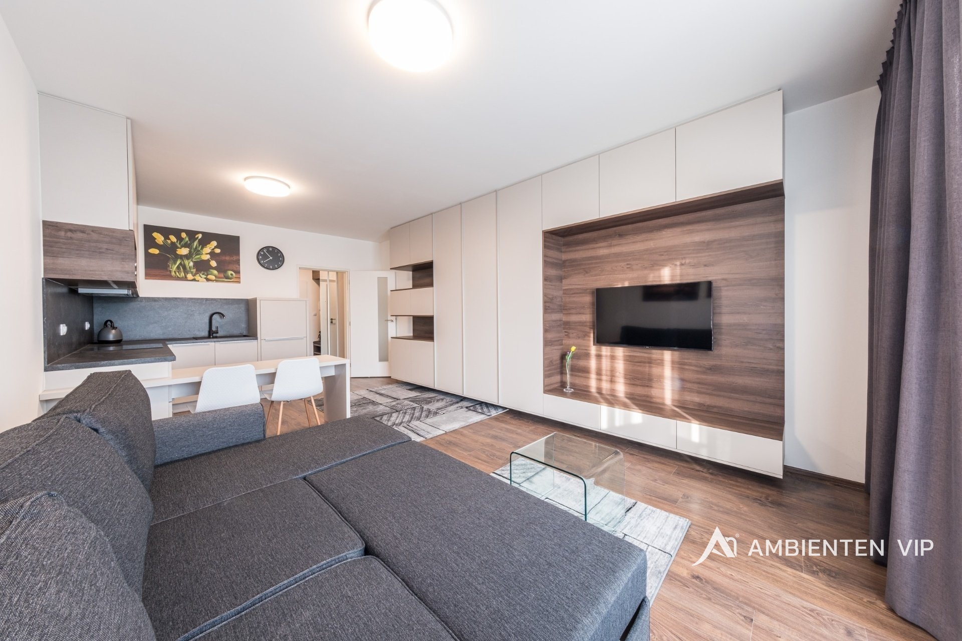 Pronájem zařízeného bytu 1+kk s balkónem a garážovým stáním – Brno