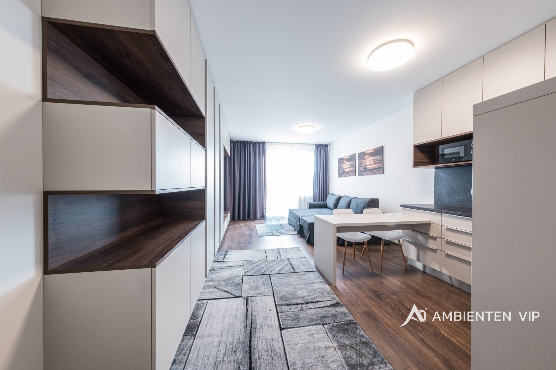 Pronájem zařízeného bytu 1+kk s balkónem a garážovým stáním – Brno