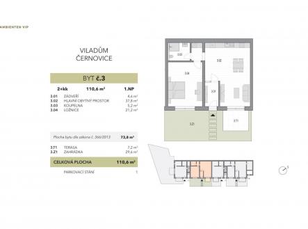 AMBIENTEN VIP (7) | Prodej bytu, 2+kk, 74 m²