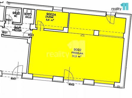 6 | Pronájem - obchodní prostor, 57 m²