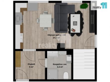 2 | Pronájem bytu, 3+kk, 71 m²