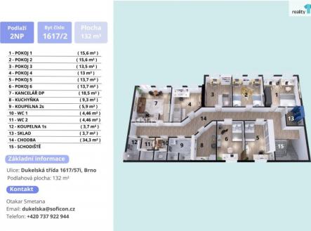 1 | Pronájem bytu, atypický, 132 m²