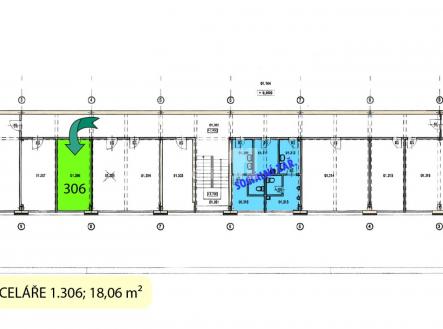 Půdorys | Pronájem - kanceláře, 18 m²