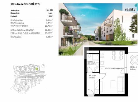 2 | Pronájem bytu, 1+kk, 30 m²