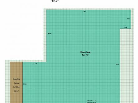 Pronájem - skladovací prostor, 935 m²