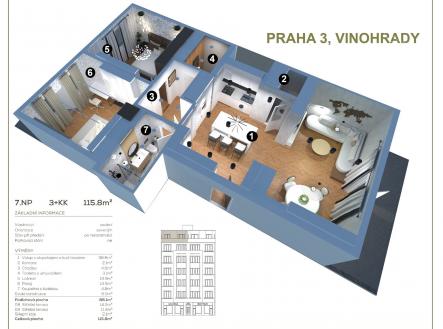 . | Prodej bytu, 3+kk, 88 m²