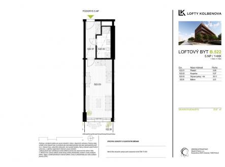 půdorys | Prodej bytu, 1+kk, 33 m²