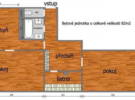 . | Prodej bytu, 3+kk, 82 m²