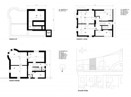 půdorysy a situační plánek | Prodej - dům/vila, 168 m²