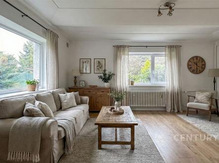 Obývací pokoj - Vizualizace AI | Prodej - dům/vila, 140 m²