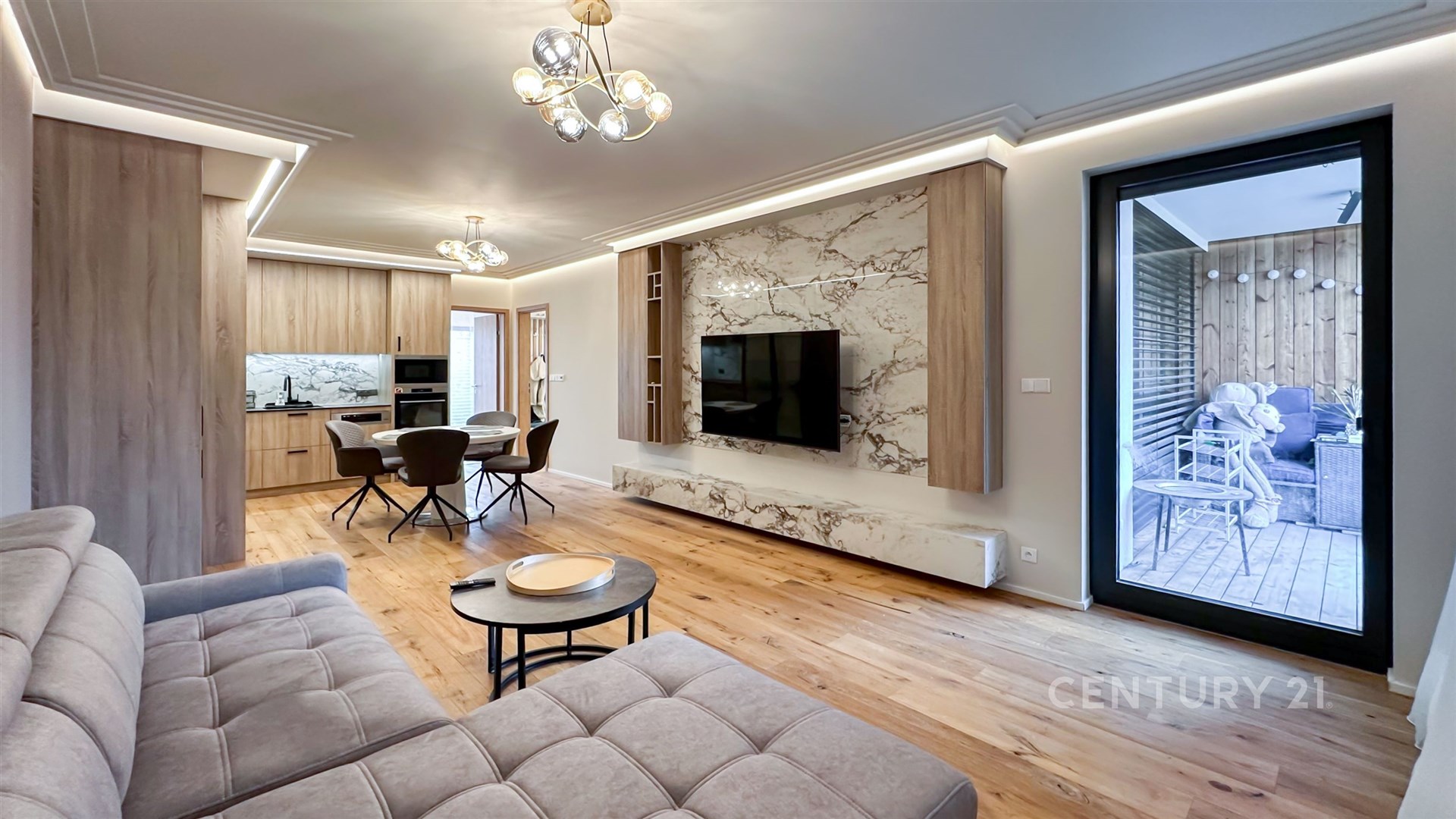 Obývací pokoj s kuchyňským koutem