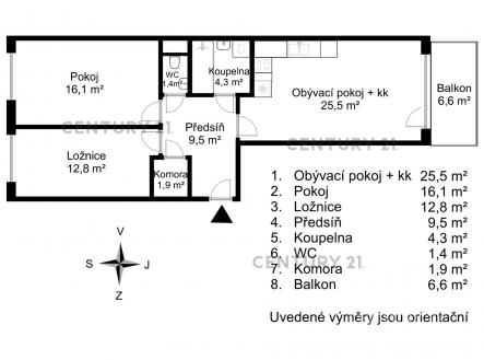 . | Pronájem bytu, 3+kk, 75 m²