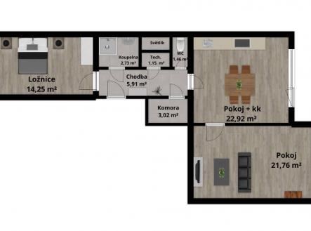 Bez popisku | Prodej bytu, 3+kk, 74 m²