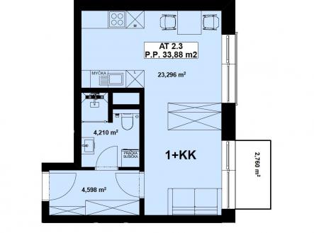 . | Prodej bytu, 1+kk, 34 m²