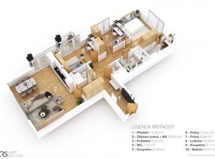 . | Pronájem bytu, 4+kk, 103 m²