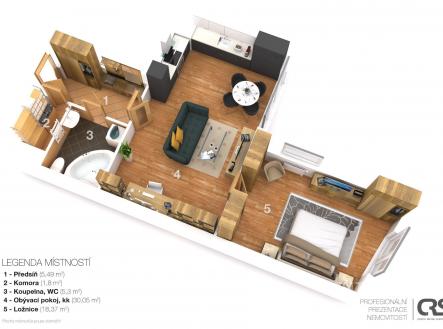 . | Pronájem bytu, 2+kk, 66 m²