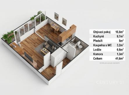 . | Prodej bytu, 1+1, 41 m²