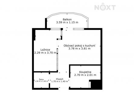 Prodej bytu, 1+kk, 33 m²