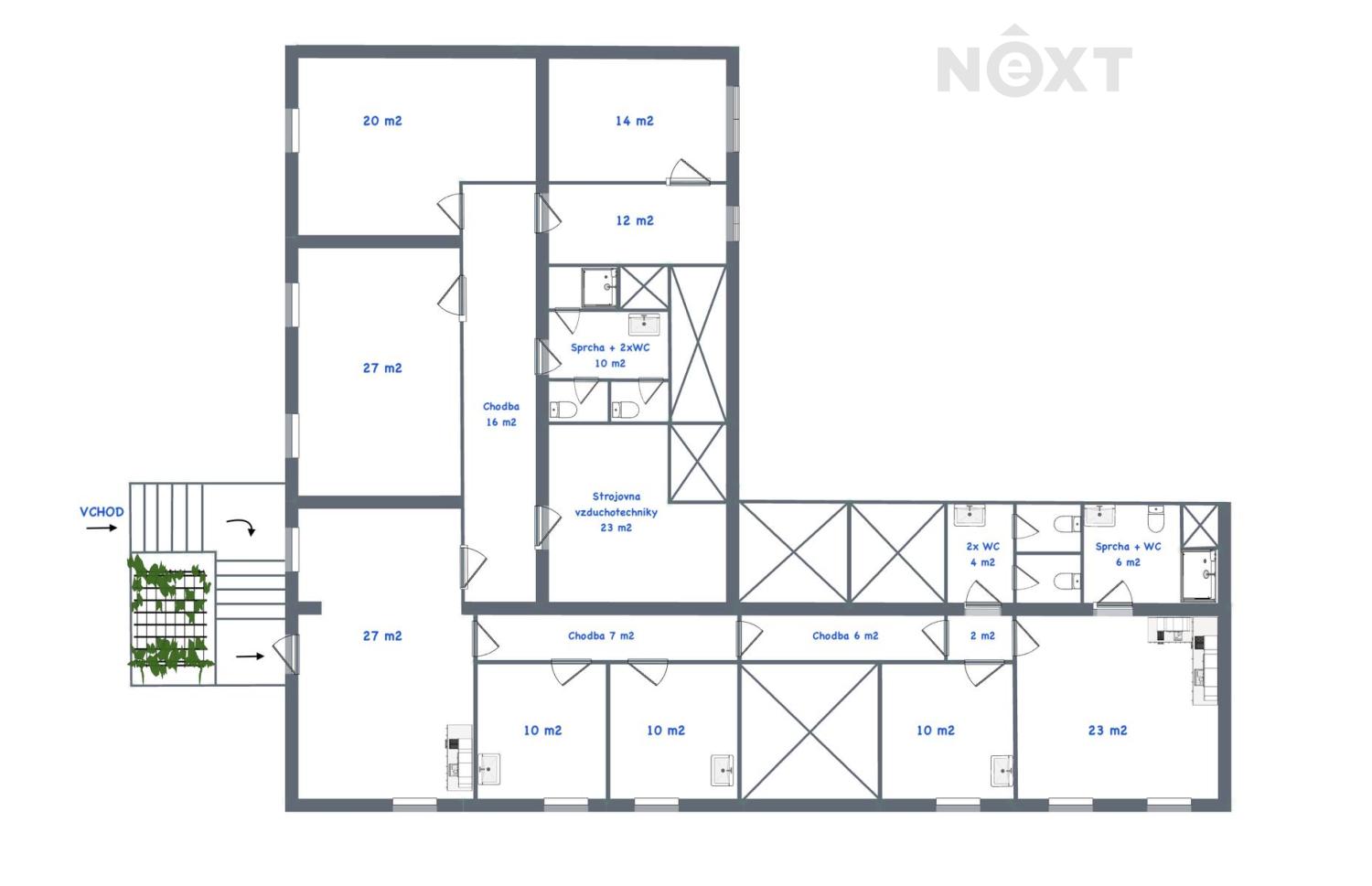 Pronájem komerční Obchodní prostory, 227㎡